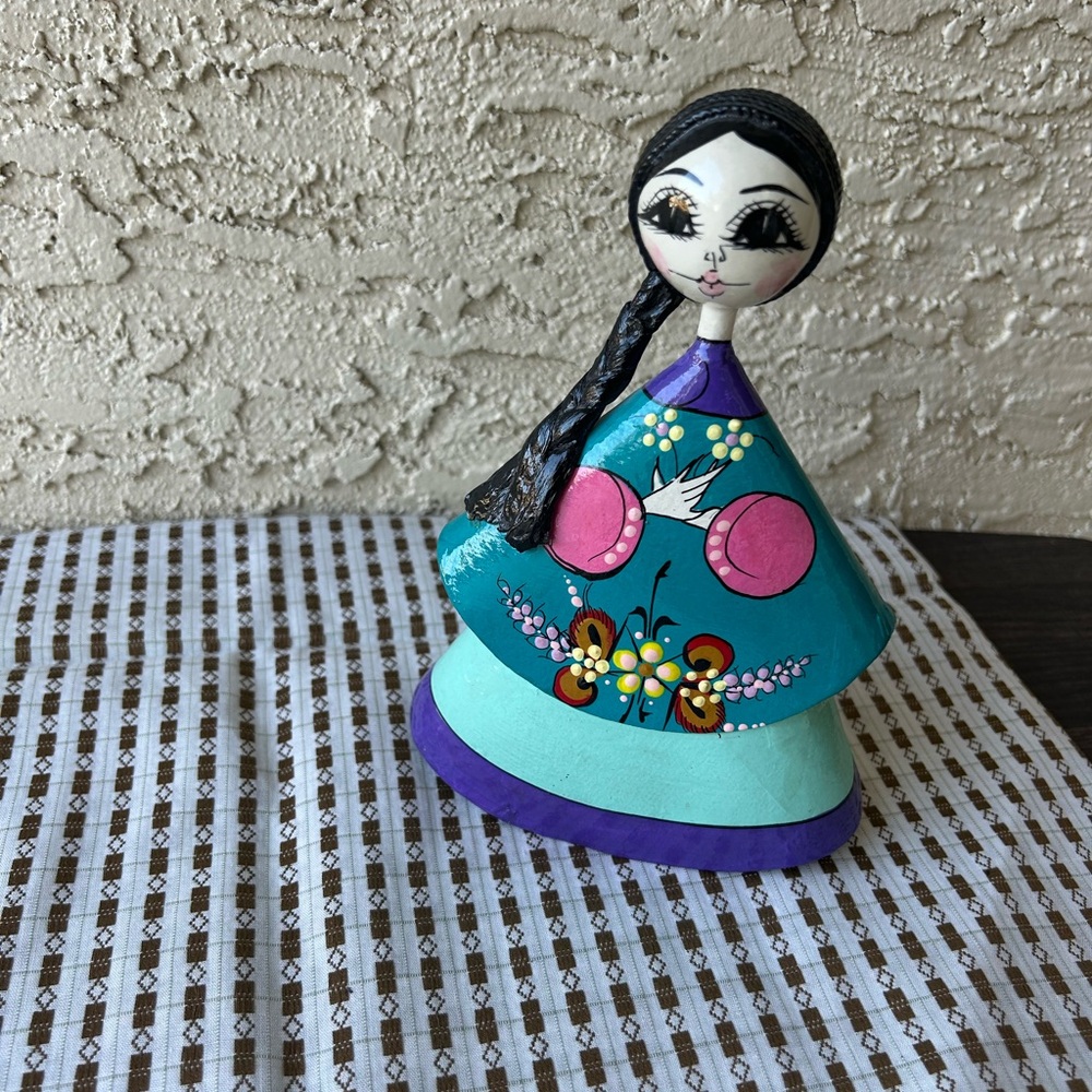 Vintage Handcrafted paper mache Mexican girl